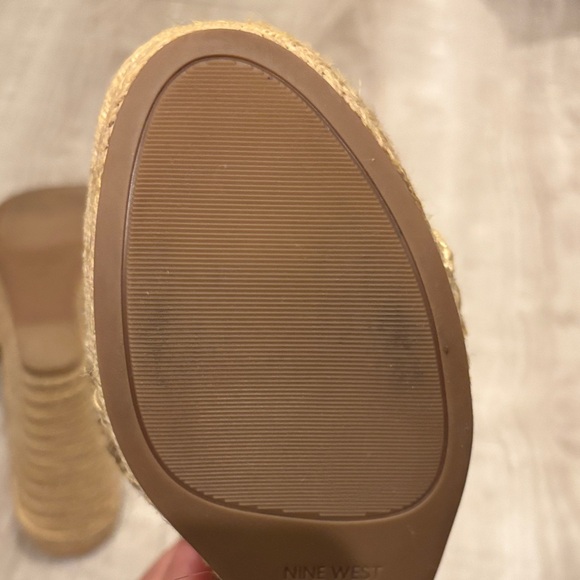 Nine West Natural Espadrille Slides